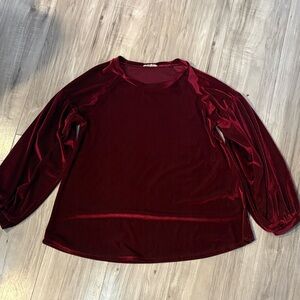Luxurious Velvet Burgundy Blouse